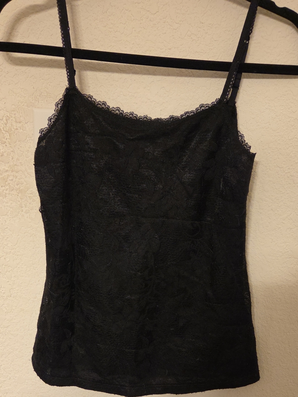 Elle Black Lace Camisole with Slim Straps